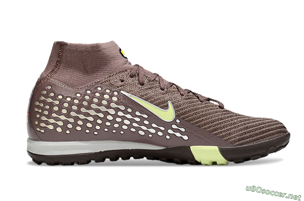 Unisex Nike Air Zoom Mercurial Superfly 10 Elite TF Football Shoes - Brown/Lime Green/Charcoal Grey 5