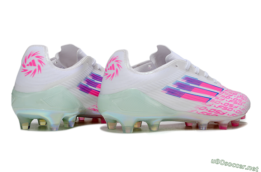 Unisex Adidas F50 Elite FG Football Boots - White/Neon Pink/Iridescent Blue 6