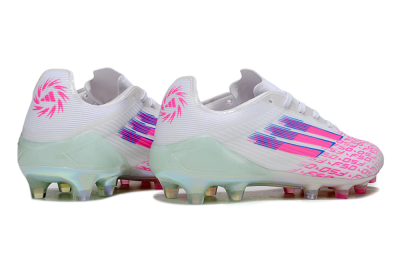 Unisex Adidas F50 Elite FG Football Boots - White/Neon Pink/Iridescent Blue