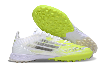 Men's Adidas F50 Pro TF Football Shoes - White/Electric Yellow/Phantom Grey