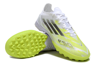 Men's Adidas F50 Pro TF Football Shoes - White/Electric Yellow/Phantom Grey