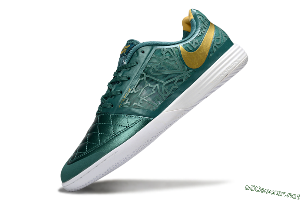 Unisex Nike Lunar Gato 2 IC Football Shoes - Teal/Golden Accent/White Sole 5