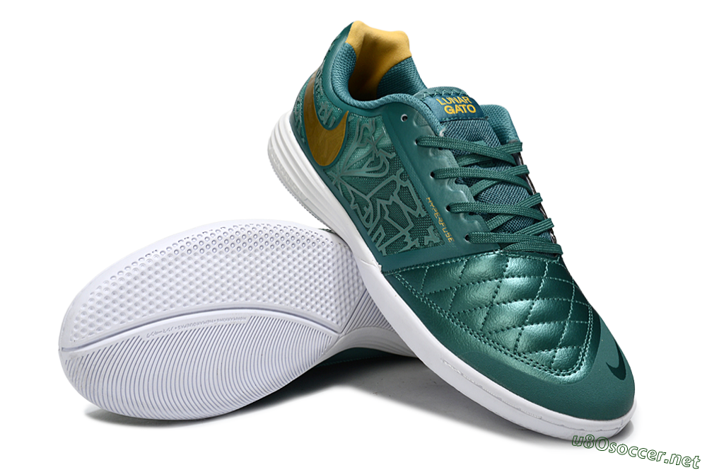 Unisex Nike Lunar Gato 2 IC Football Shoes - Teal/Golden Accent/White Sole 3
