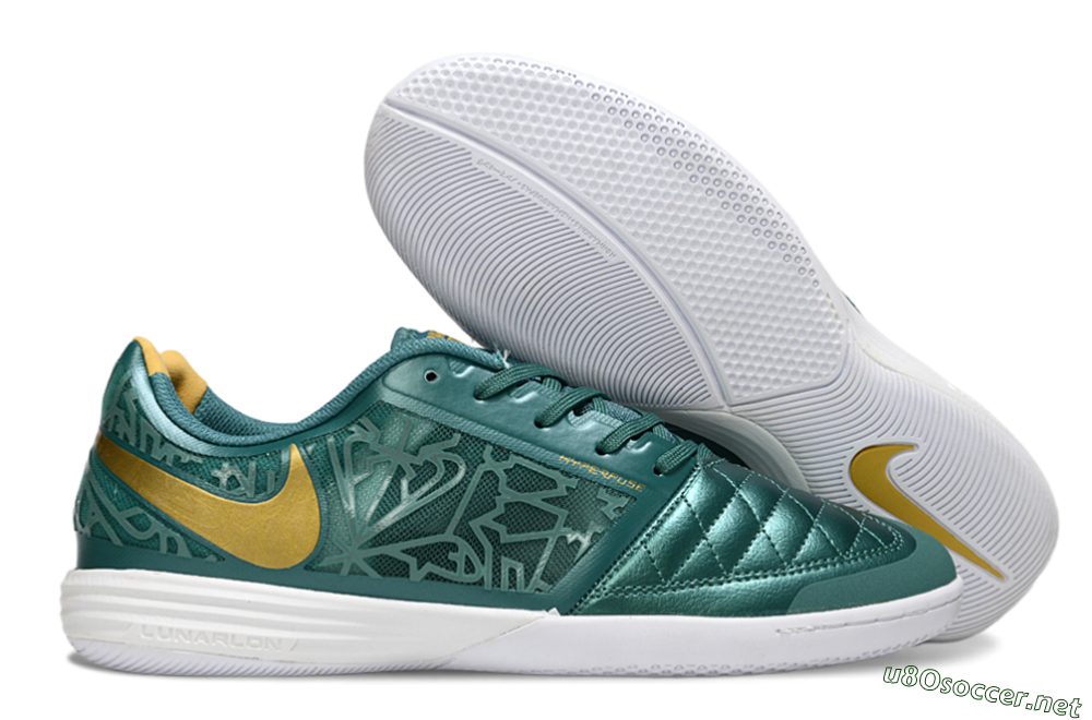 Unisex Nike Lunar Gato 2 IC Football Shoes - Teal/Golden Accent/White Sole 2