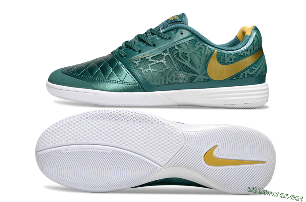 Unisex Nike Lunar Gato 2 IC Football Shoes - Teal/Golden Accent/White Sole 1