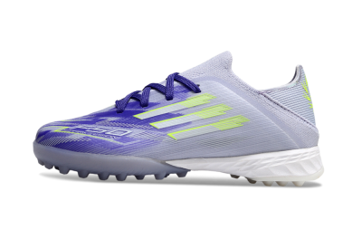 Kids Adidas F50 Elite TF Football Shoes - Purple/Electric Green/Soft Gray