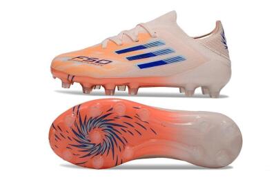 Kids Adidas F50 Elite FG Football Boots - Orange/Coral Sunset/Blue Accent