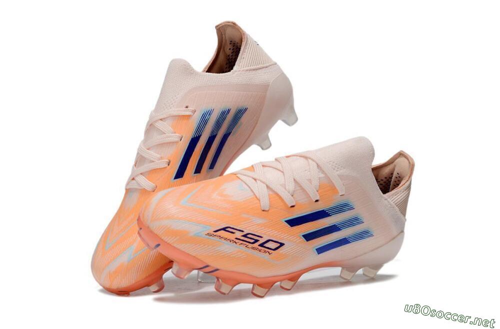 Kids Adidas F50 Elite FG Football Boots - Orange/Coral Sunset/Blue Accent 0