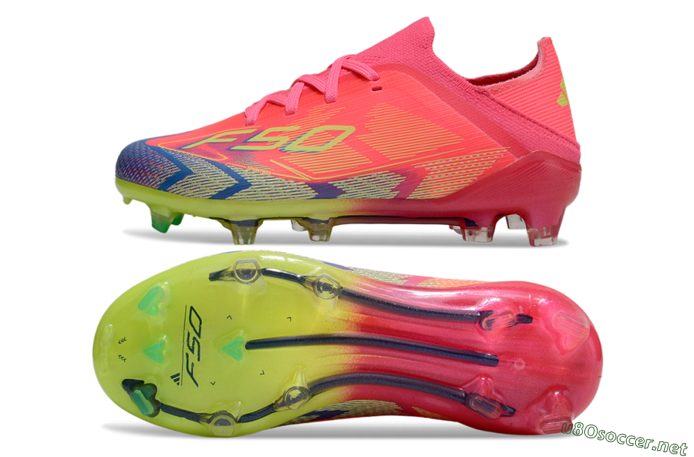 Kids Adidas F50 Elite FG Football Boots - Pink/Electric Pink/Neon Green 1