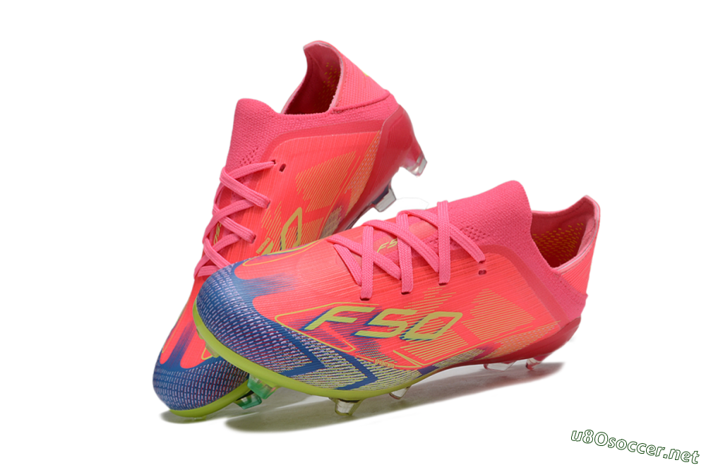 Kids Adidas F50 Elite FG Football Boots - Pink/Electric Pink/Neon Green 0