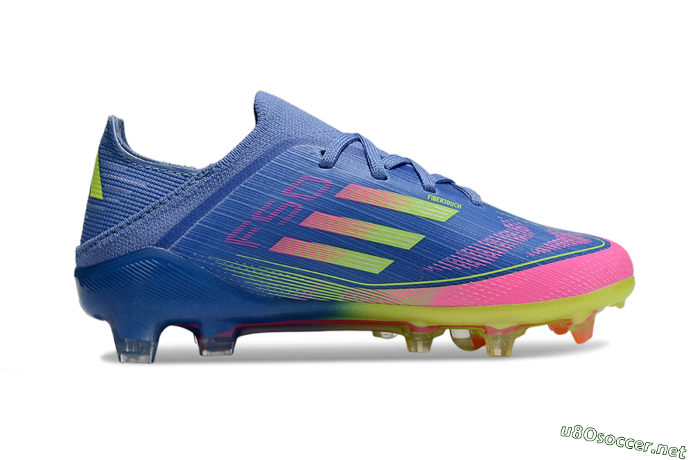 Kids Adidas F50 Elite FG Football Boots - Blue/Neon Pink/Florescent Yellow 5