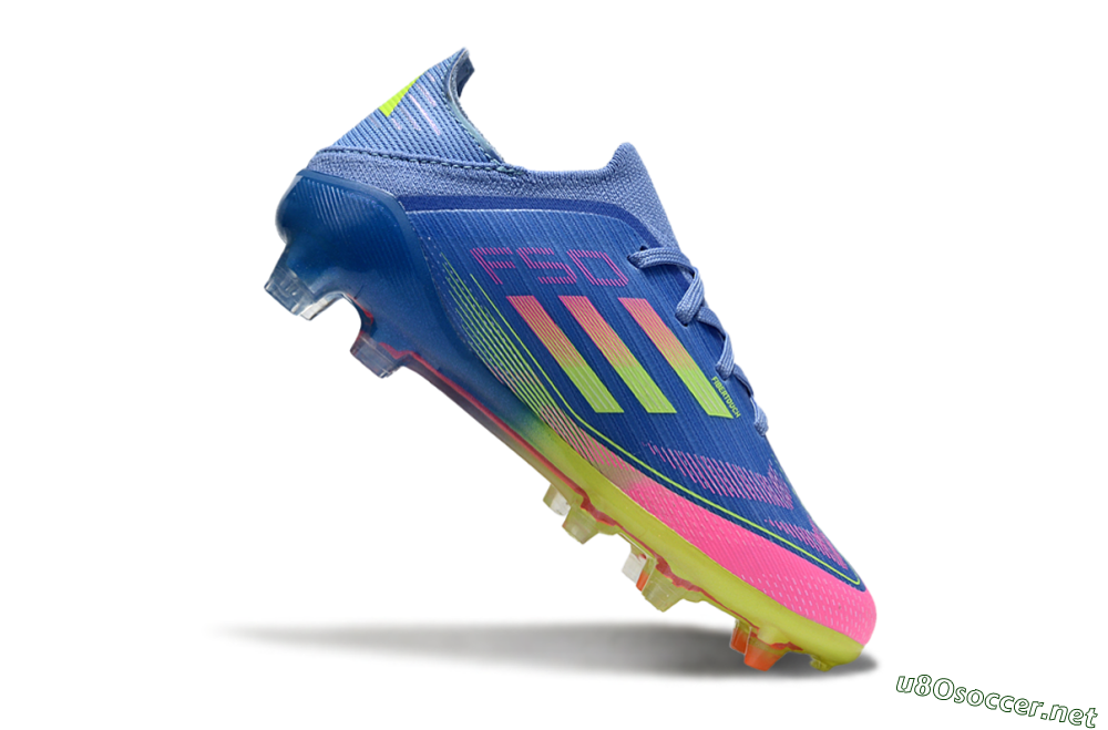 Kids Adidas F50 Elite FG Football Boots - Blue/Neon Pink/Florescent Yellow 3