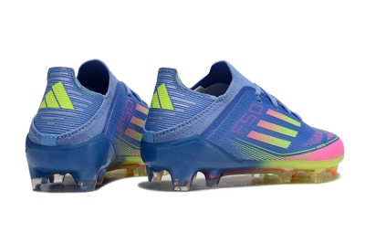 Kids Adidas F50 Elite FG Football Boots - Blue/Neon Pink/Florescent Yellow