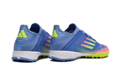 Kids Adidas F50 Elite TF Football Shoes - Blue/Neon Green/Fuchsia Pink