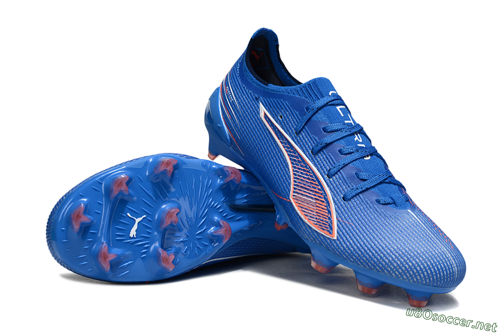 Men's Puma Ultra Ultimate FG Football Boots - Blue/Electric Blue/Coral Accent 3