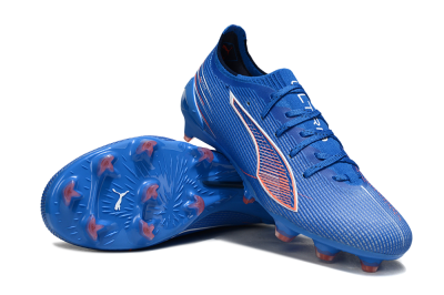 Men's Puma Ultra Ultimate FG Football Boots - Blue/Electric Blue/Coral Accent