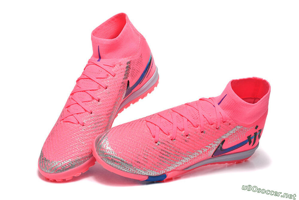 Men's Nike Air Zoom Mercurial Superfly 10 Elite TF Football Shoes - Pink/Electric Pink/Blue Blast 6