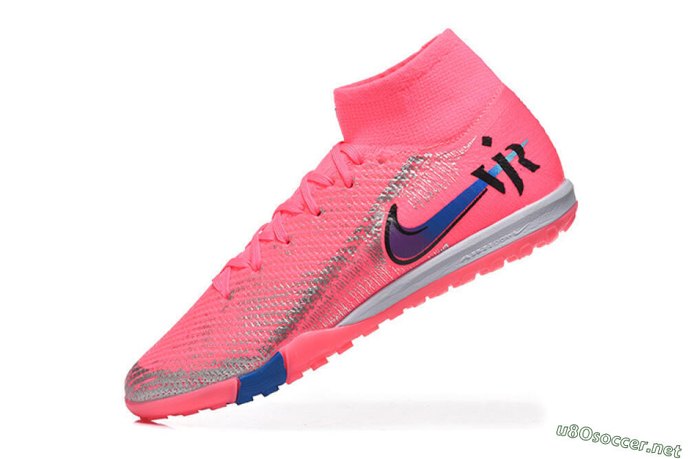 Men's Nike Air Zoom Mercurial Superfly 10 Elite TF Football Shoes - Pink/Electric Pink/Blue Blast 8