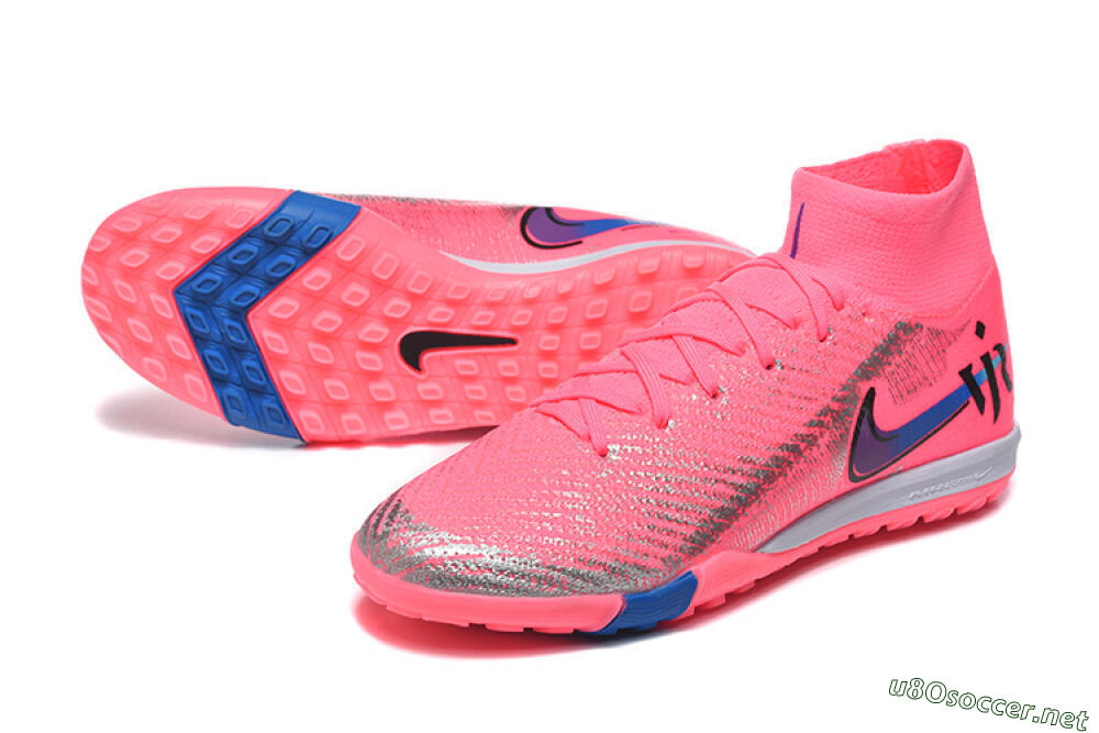 Men's Nike Air Zoom Mercurial Superfly 10 Elite TF Football Shoes - Pink/Electric Pink/Blue Blast 3