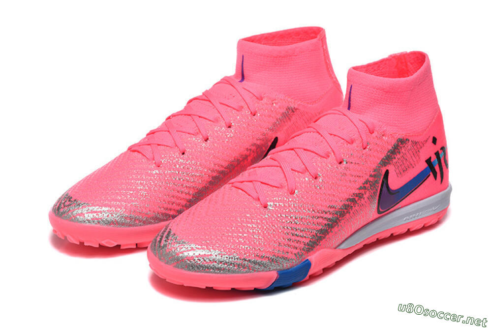 Men's Nike Air Zoom Mercurial Superfly 10 Elite TF Football Shoes - Pink/Electric Pink/Blue Blast 5
