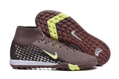 Men's Nike Air Zoom Mercurial Superfly 10 Elite TF Football Shoes - Brown/Lime Green/Gray