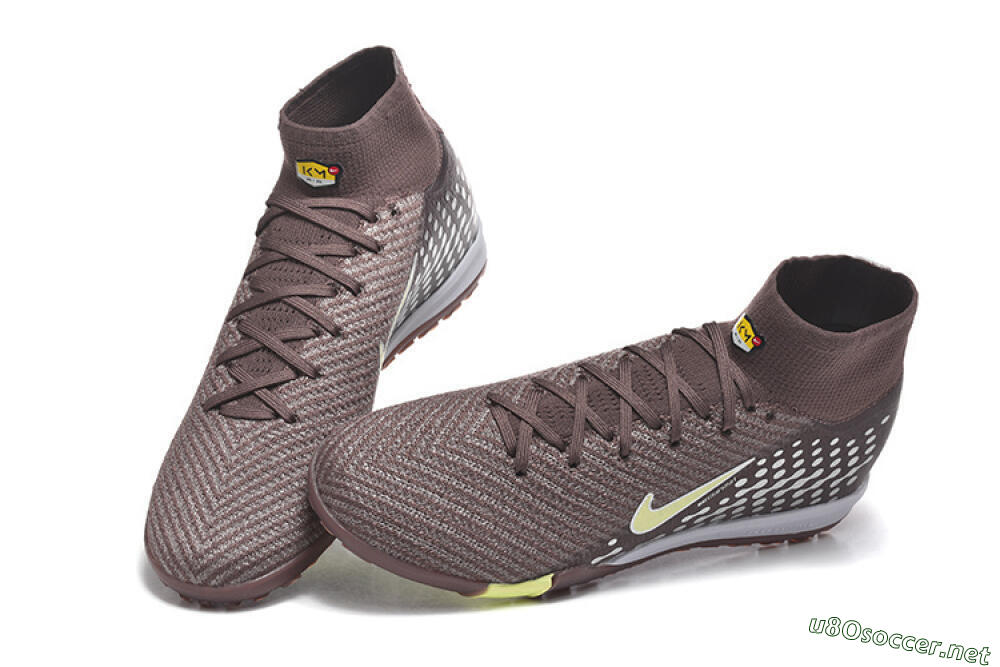 Men's Nike Air Zoom Mercurial Superfly 10 Elite TF Football Shoes - Brown/Lime Green/Gray 6
