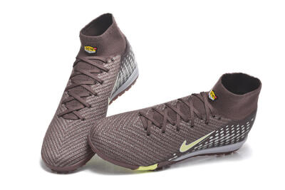 Men's Nike Air Zoom Mercurial Superfly 10 Elite TF Football Shoes - Brown/Lime Green/Gray