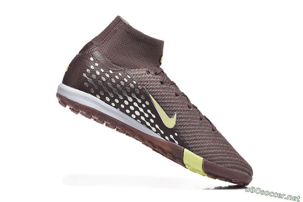 Men's Nike Air Zoom Mercurial Superfly 10 Elite TF Football Shoes - Brown/Lime Green/Gray 7