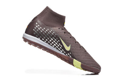 Men's Nike Air Zoom Mercurial Superfly 10 Elite TF Football Shoes - Brown/Lime Green/Gray