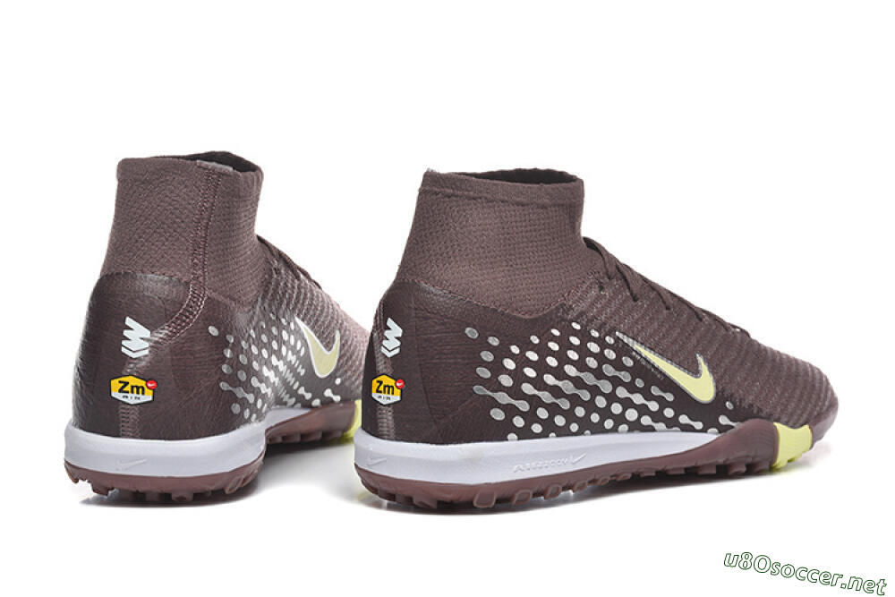 Men's Nike Air Zoom Mercurial Superfly 10 Elite TF Football Shoes - Brown/Lime Green/Gray 9