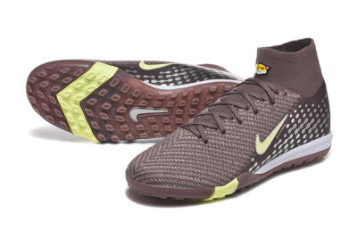 Men's Nike Air Zoom Mercurial Superfly 10 Elite TF Football Shoes - Brown/Lime Green/Gray