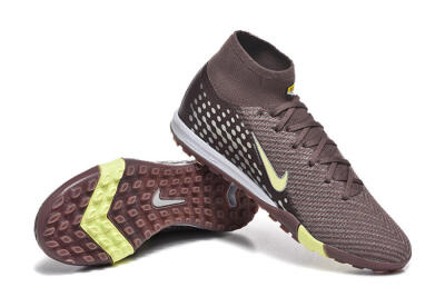 Men's Nike Air Zoom Mercurial Superfly 10 Elite TF Football Shoes - Brown/Lime Green/Gray