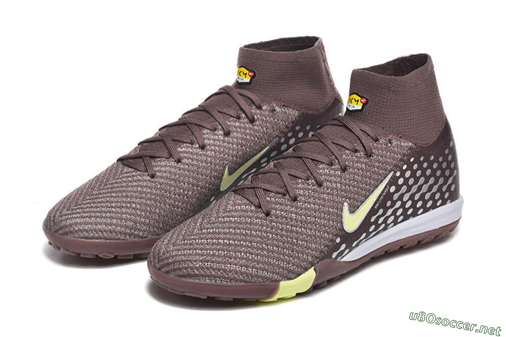 Men's Nike Air Zoom Mercurial Superfly 10 Elite TF Football Shoes - Brown/Lime Green/Gray 5