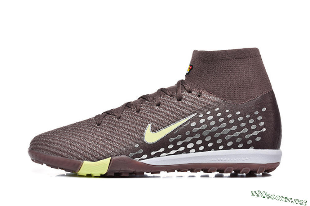 Men's Nike Air Zoom Mercurial Superfly 10 Elite TF Football Shoes - Brown/Lime Green/Gray 0