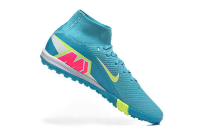 Men's Nike Air Zoom Mercurial Superfly 10 Elite TF Football Shoes - Blue/Electric Lime/Neon Yellow