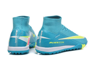 Men's Nike Air Zoom Mercurial Superfly 10 Elite TF Football Shoes - Blue/Electric Lime/Neon Yellow