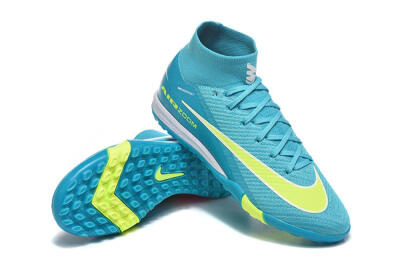 Men's Nike Air Zoom Mercurial Superfly 10 Elite TF Football Shoes - Blue/Electric Lime/Neon Yellow