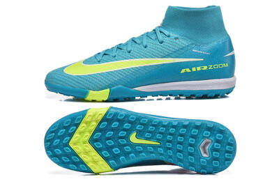 Men's Nike Air Zoom Mercurial Superfly 10 Elite TF Football Shoes - Blue/Electric Lime/Neon Yellow