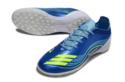 Unisex Messi x Adidas F50 Pro TF Football Shoes - Blue/Neon Green/White