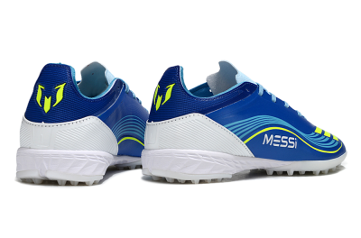 Unisex Messi x Adidas F50 Pro TF Football Shoes - Blue/Neon Green/White