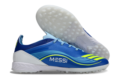 Unisex Messi x Adidas F50 Pro TF Football Shoes - Blue/Neon Green/White