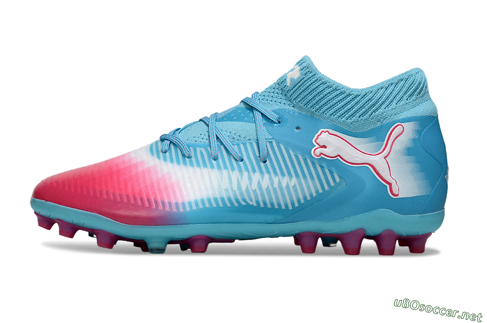 Men's Puma Future 8 Ultimate MG Football Boots - Blue/Sky Blue/Fuchsia Pink 0