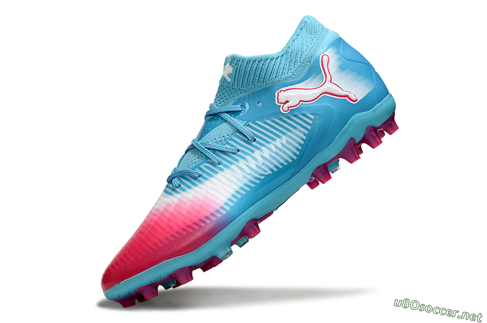 Men's Puma Future 8 Ultimate MG Football Boots - Blue/Sky Blue/Fuchsia Pink 5