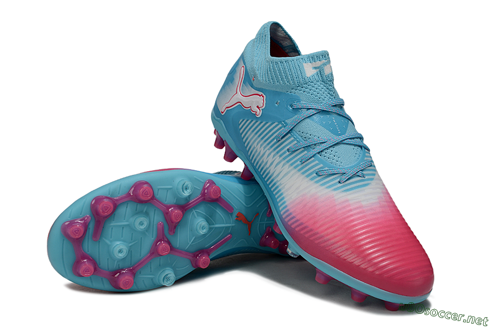 Men's Puma Future 8 Ultimate MG Football Boots - Blue/Sky Blue/Fuchsia Pink 3