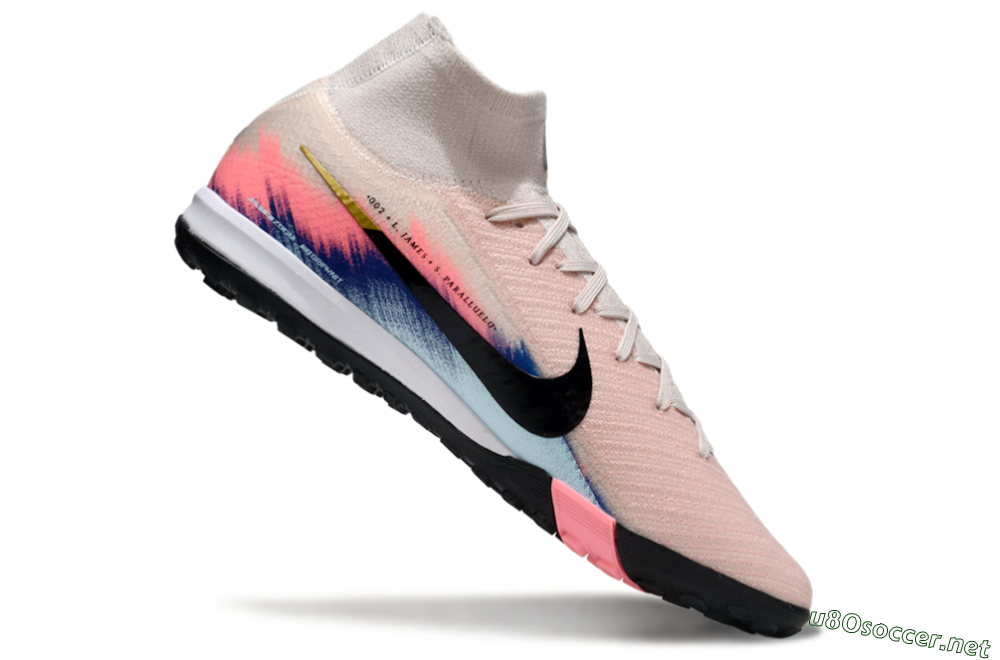 Unisex Nike Air Zoom Mercurial Superfly 10 Elite TF Football Shoes - Pink/Soft Pink/Light Blue 5