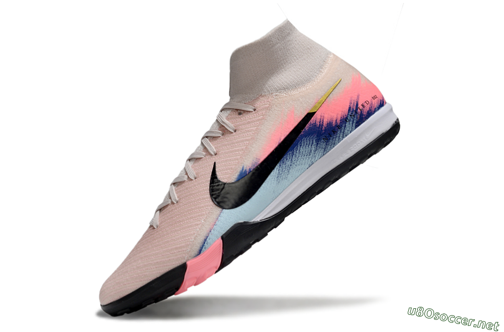 Unisex Nike Air Zoom Mercurial Superfly 10 Elite TF Football Shoes - Pink/Soft Pink/Light Blue 6