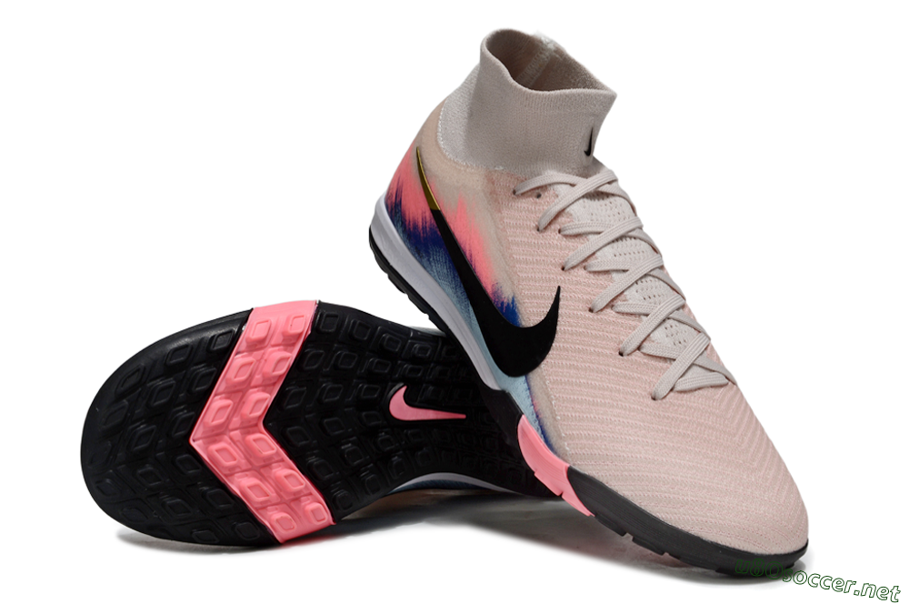 Unisex Nike Air Zoom Mercurial Superfly 10 Elite TF Football Shoes - Pink/Soft Pink/Light Blue 4