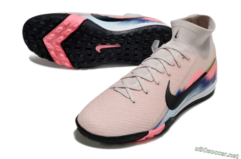 Unisex Nike Air Zoom Mercurial Superfly 10 Elite TF Football Shoes - Pink/Soft Pink/Light Blue 3