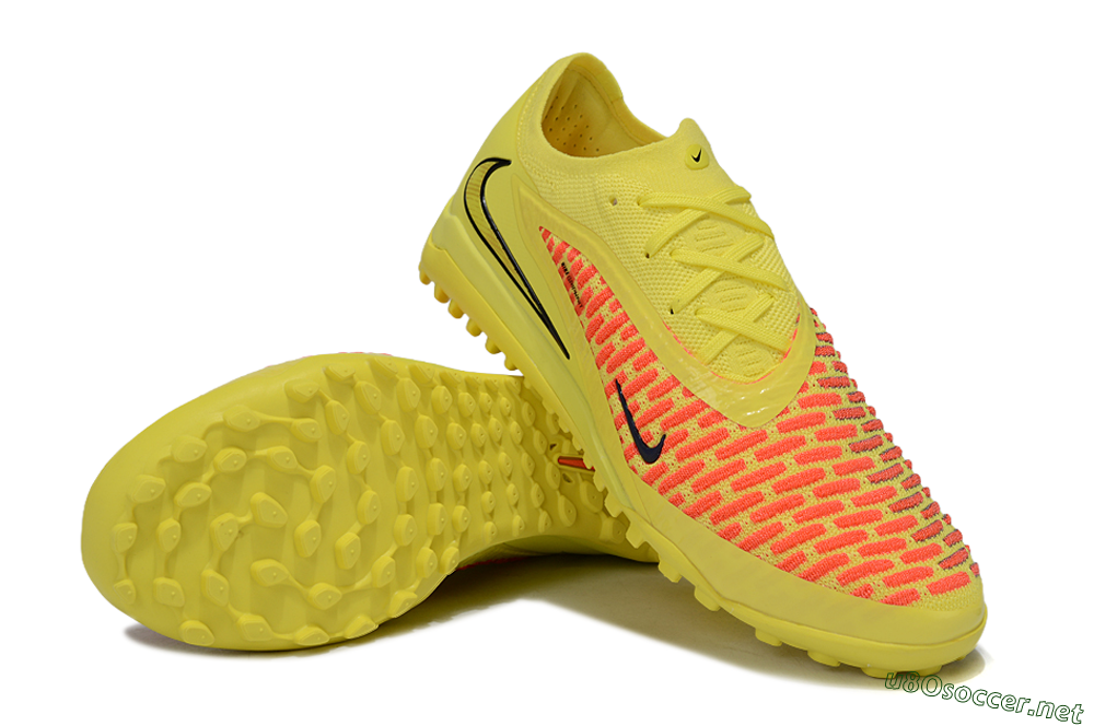 Men's Nike Phantom 6 Low Elite TF Football Shoes - Yellow/Neon Yellow/Flame Orange 3
