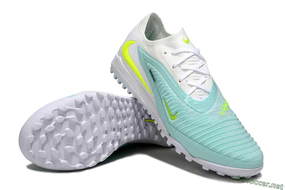 Men's Nike Phantom 6 Low Elite TF Football Shoes - Aqua/Lime Green/White 3